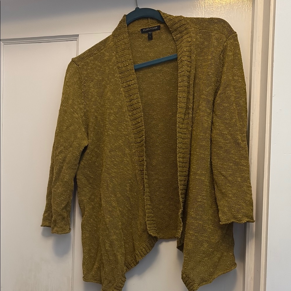 Charter Club Green Cardigan Sweater Open Front